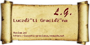 Luczáti Graciána névjegykártya